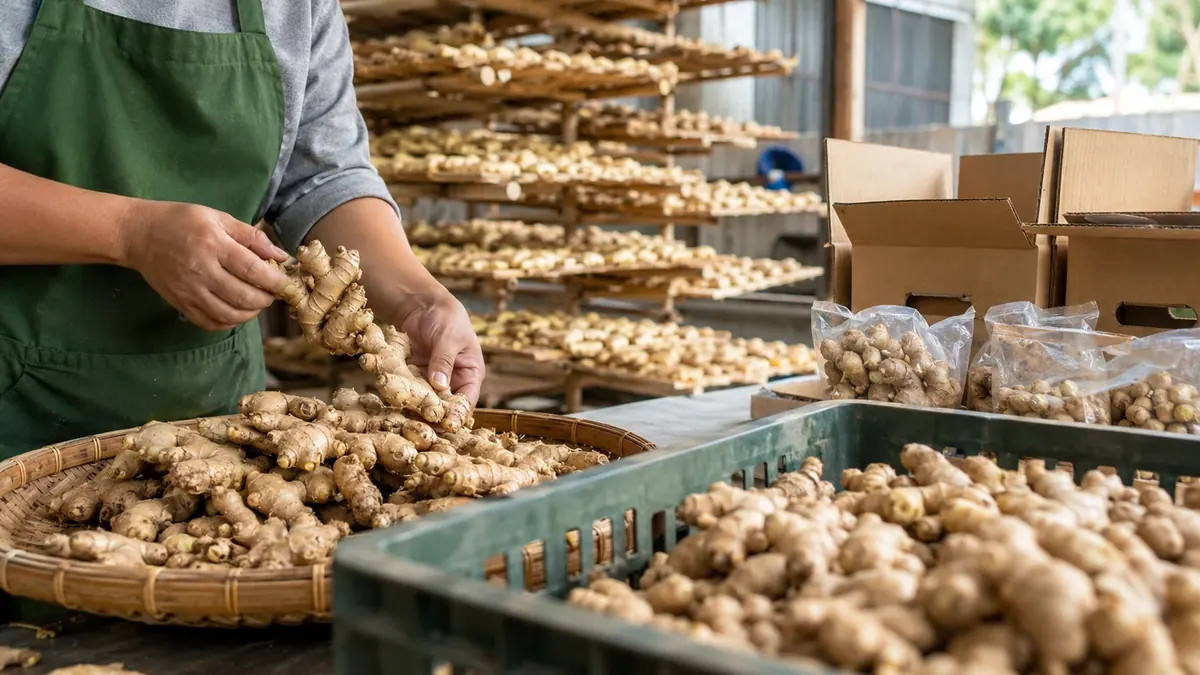 Ginger as an Agricultural Commodity: Sorting, Drying and Market Preparation